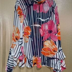 Floral Striped Women's Top